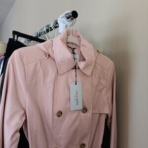 Women's Cole Haan Double Breasted Trench in Dusty Pink